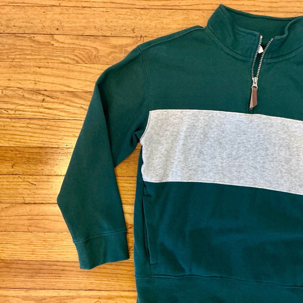 Old Navy - Boys's Green and Gray Half-Zip Sweater - Picture 2 of 4